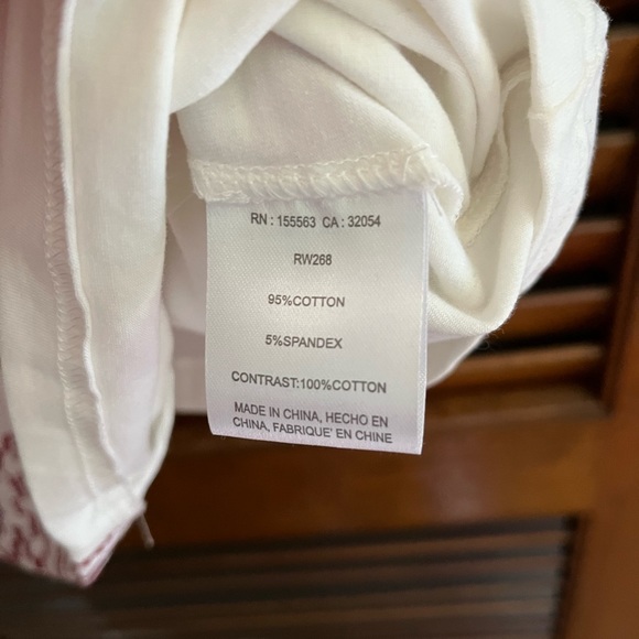 Anthropologie Reath & Wren Red and White Embroidered Tank Top Size M Like New - Picture 5 of 5